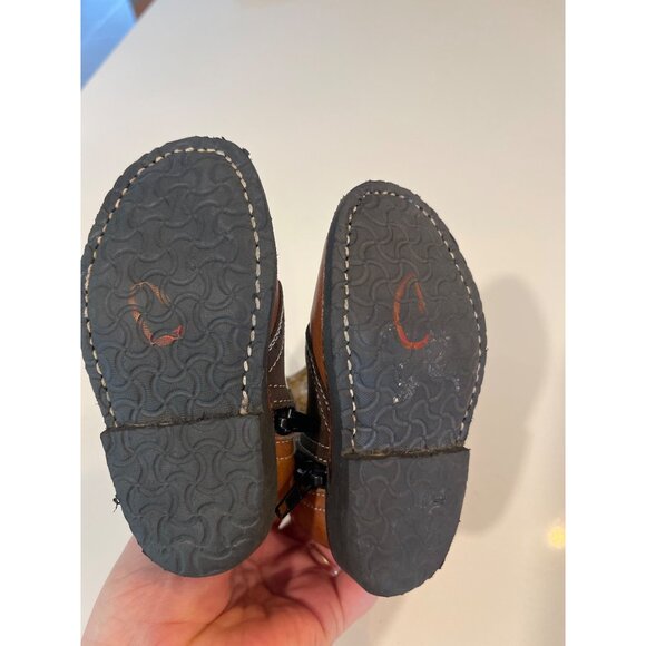 John Davis Toddler Cowboy Boots Brown & Yellow Leather Western Style Size 5 - Picture 5 of 6